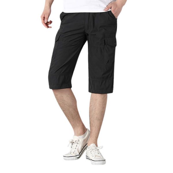 Pantalones Cortos Casuales Hasta La Rodilla Para Hombre Pantalones Cortos De Algodón Al Aire Libre Sueltos De Verano