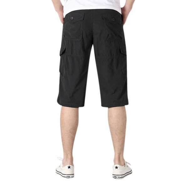 Pantalones Cortos Casuales Hasta La Rodilla Para Hombre Pantalones Cortos De Algodón Al Aire Libre Sueltos De Verano