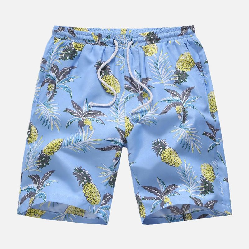 Pantalones Cortos Casuales Hawaianos Con Estampado Floral De Playa De Verano Para Hombre