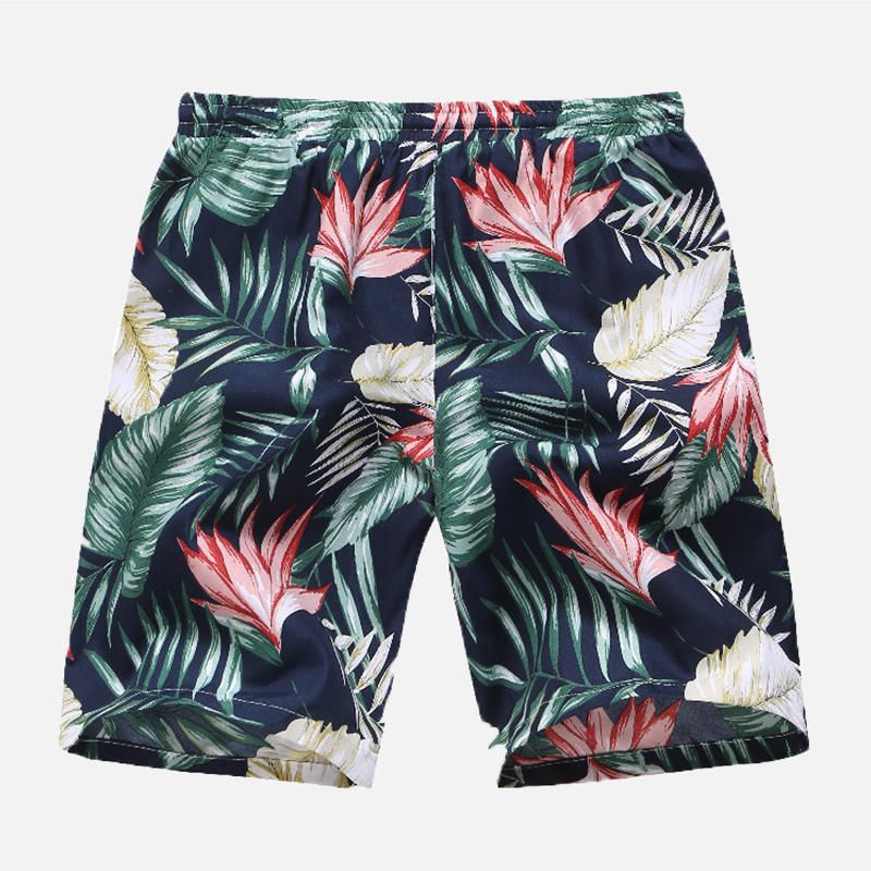 Pantalones Cortos Casuales Hawaianos Con Estampado Floral De Playa De Verano Para Hombre