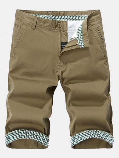 Pantalones Cortos Casuales De Moda De Color Sólido De Algodón De Talla Grande Para Hombre Bermudas De Verano