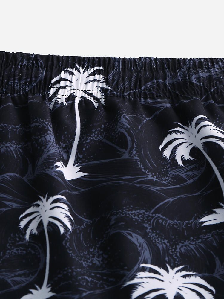 Pantalones Cortos Casuales De Retazos De Cintura Elástica De Playa De Verano Para Hombre