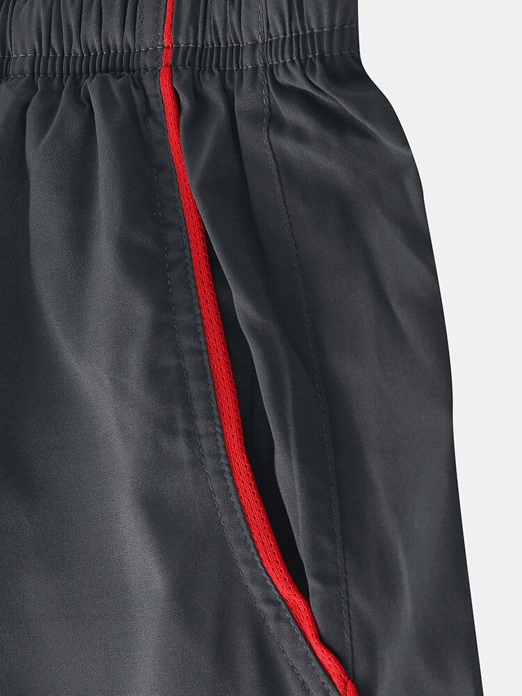 Pantalones Cortos Casuales Transpirables Con Estampado De Letras Con Cordón De Poliéster Deportivo Para Hombre