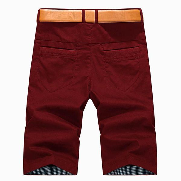 Pantalones Cortos Casuales De Verano Para Hombre Pantalones Cortos De Carga De Algodón De Ocio Con Múltiples Bolsillos De Color Sólido