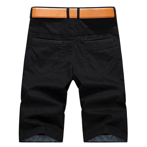 Pantalones Cortos Casuales De Verano Para Hombre Pantalones Cortos De Carga De Algodón De Ocio Con Múltiples Bolsillos De Color Sólido