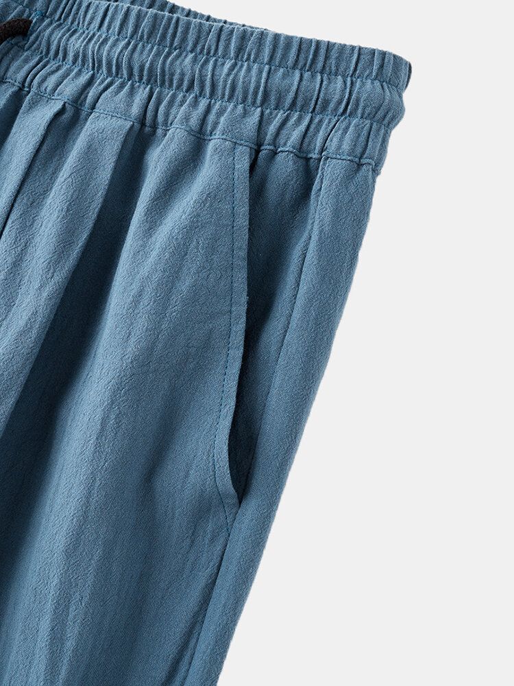 Pantalones Cortos Cómodos Con Bolsillos Transpirables 100% Algodón Para Hombre