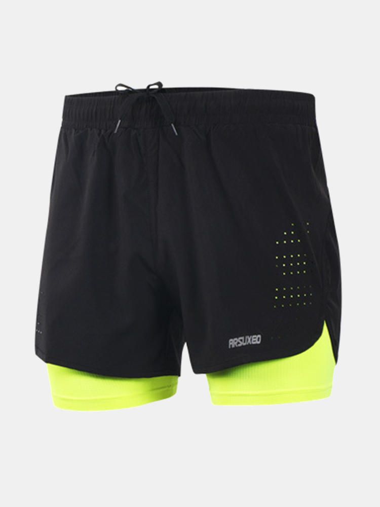 Pantalones Cortos Con Cordones De Verano Para Hombre De Secado Rápido Transpirables Para Correr Deportivos Divididos