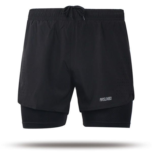 Pantalones Cortos Con Cordones De Verano Para Hombre De Secado Rápido Transpirables Para Correr Deportivos Divididos