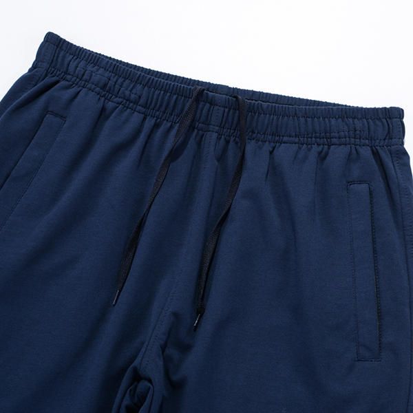 Pantalones Cortos Deportivos Casuales Para Hombre De Verano Pantalones Cortos De Algodón De Color Sólido Hasta La Rodilla Sueltos