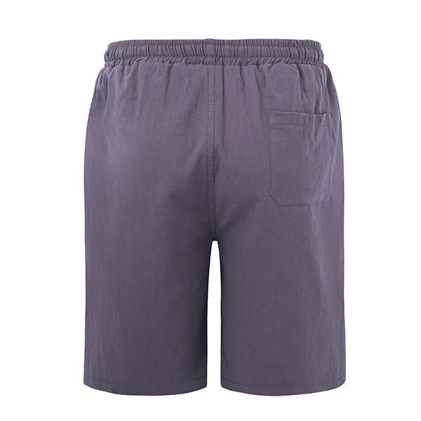 Pantalones Cortos Deportivos Casuales De Verano De Lino Para Hombre Pantalones Cortos De Playa Hasta La Rodilla De Pierna Recta