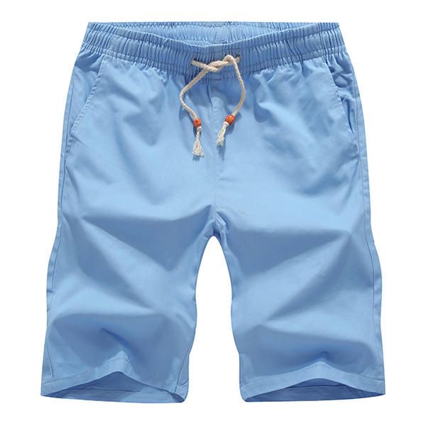 Pantalones Cortos Deportivos Casuales De Verano Para Hombre Pantalones Cortos De Color Sólido Sueltos De Algodón Transpirable