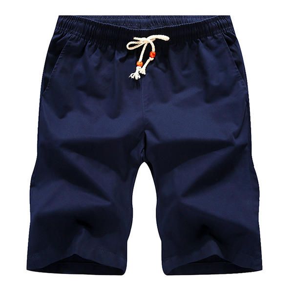 Pantalones Cortos Deportivos Casuales De Verano Para Hombre Pantalones Cortos De Color Sólido Sueltos De Algodón Transpirable