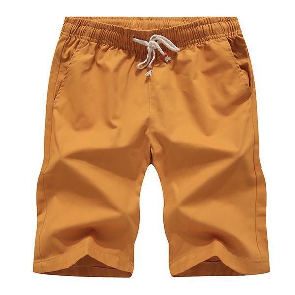 Pantalones Cortos Deportivos Casuales De Verano Para Hombre Pantalones Cortos De Color Sólido Sueltos De Algodón Transpirable