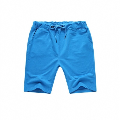 Pantalones Cortos Deportivos De Cintura Elástica De Color Sólido Para Hombres De Verano Pantalones Cortos De Playa Transpirables Informales