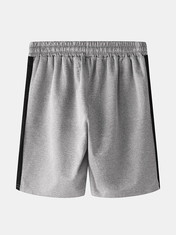 Pantalones Cortos Deportivos Con Bolsillo Con Cordón Y Cintura Elástica Para Hombre