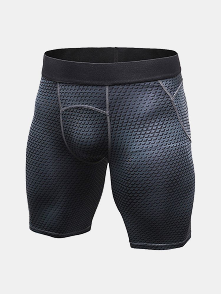 Pantalones Cortos De Entrenamiento De Fitness De Secado Rápido Elásticos Impresos En 3d Para Hombre