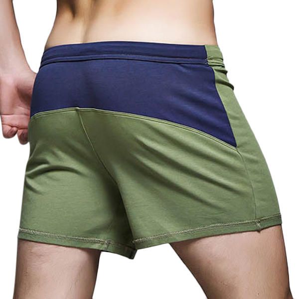 Pantalones Cortos De Fitness De Empalme De Bloqueo De Color De Algodón Para Hombre