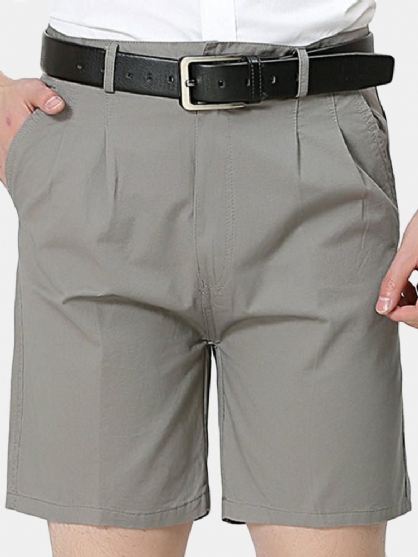 Pantalones Cortos De Golf Casuales De Negocios Para Hombres De Mediana Edad Pantalones Cortos De Verano De Algodón Hasta La Rodilla Pantalones Cortos