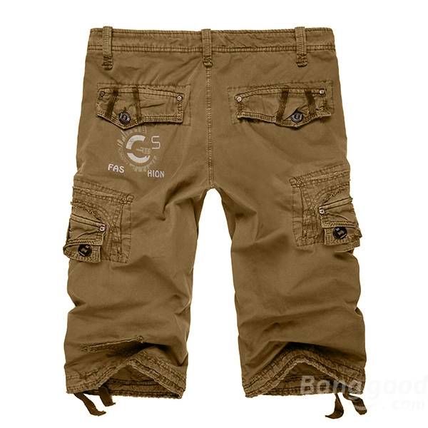 Pantalones Cortos De Gran Tamaño De Algodón Con Múltiples Bolsillos Para Hombre Pantalones Cargo Casuales