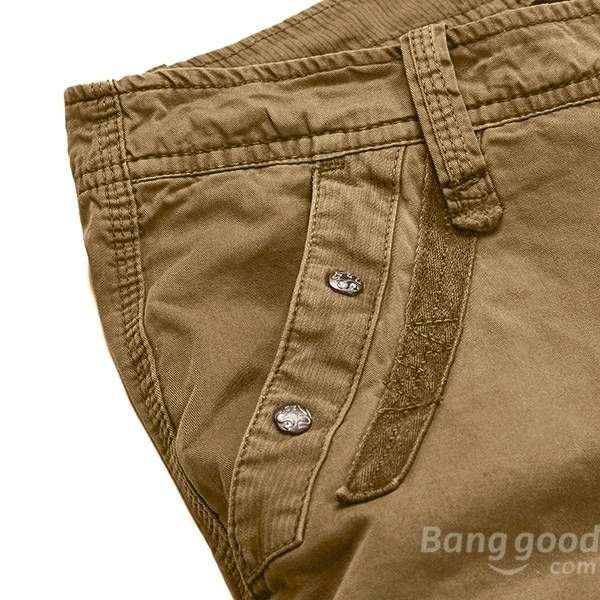 Pantalones Cortos De Gran Tamaño De Algodón Con Múltiples Bolsillos Para Hombre Pantalones Cargo Casuales