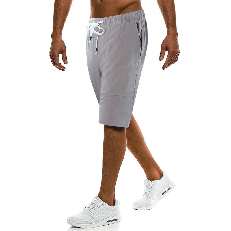 Pantalones Cortos Hasta La Rodilla De Color Sólido De Moda De Verano Para Hombres