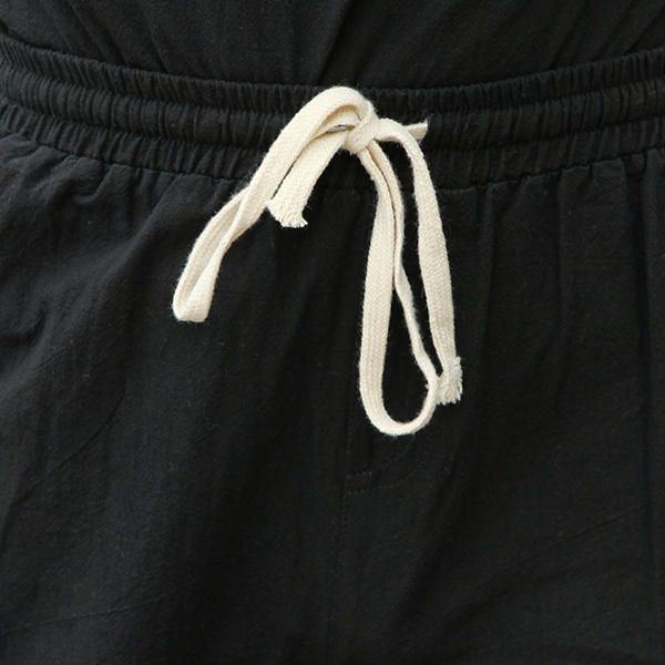 Pantalones Cortos Hasta La Rodilla De Lino De Algodón De Viento Chino De Gran Tamaño Pantalones Cortos Casuales Con Cordón De Verano