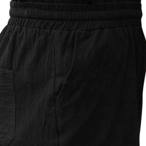 Pantalones Cortos Hasta La Rodilla De Lino De Algodón De Viento Chino De Gran Tamaño Pantalones Cortos Casuales Con Cordón De Verano