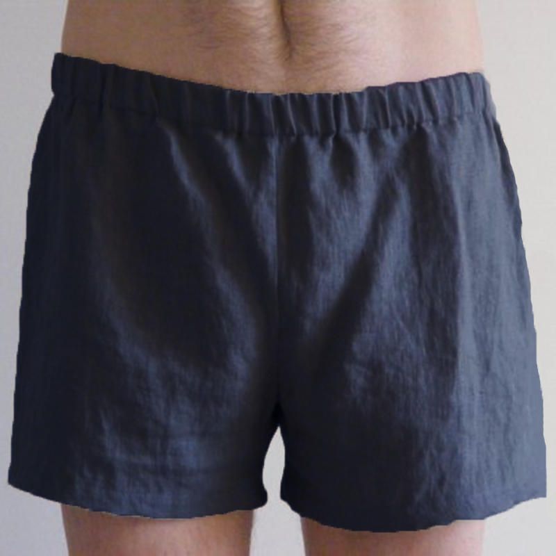 Pantalones Cortos De Lino De Verano Para Hombres Cintura Elástica Sólida Pantalones Cortos Sueltos Casuales Para Correr Ropa De Dormir