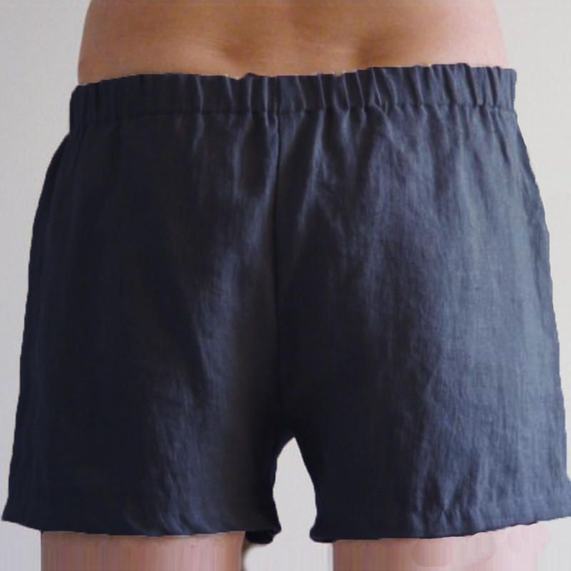 Pantalones Cortos De Lino De Verano Para Hombres Cintura Elástica Sólida Pantalones Cortos Sueltos Casuales Para Correr Ropa De Dormir