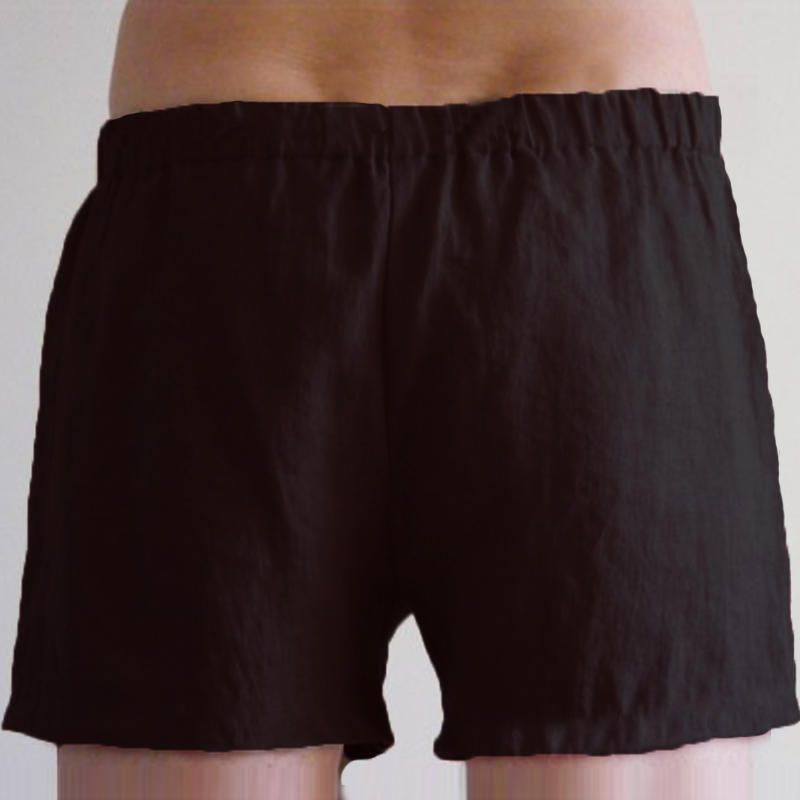 Pantalones Cortos De Lino De Verano Para Hombres Cintura Elástica Sólida Pantalones Cortos Sueltos Casuales Para Correr Ropa De Dormir