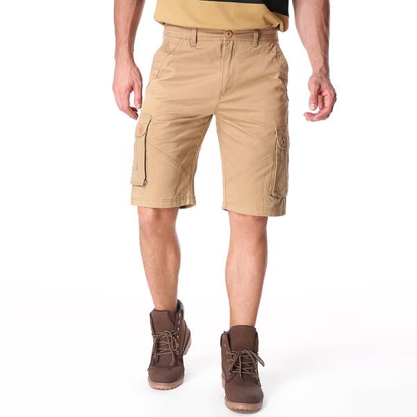 Pantalones Cortos Militares De Carga Sueltos Con Bolsillos Grandes De Algodón Informal Para Hombres