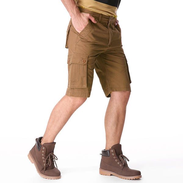 Pantalones Cortos Militares De Carga Sueltos Con Bolsillos Grandes De Algodón Informal Para Hombres