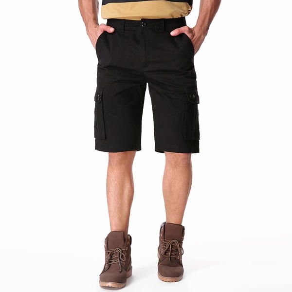 Pantalones Cortos Militares De Carga Sueltos Con Bolsillos Grandes De Algodón Informal Para Hombres