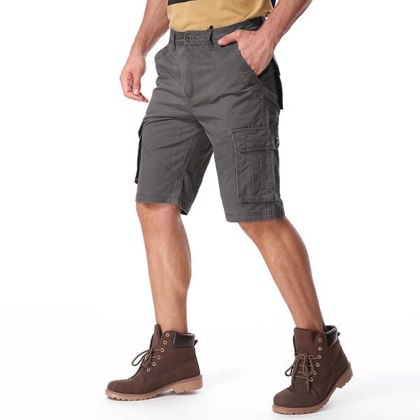 Pantalones Cortos Militares De Carga Sueltos Con Bolsillos Grandes De Algodón Informal Para Hombres