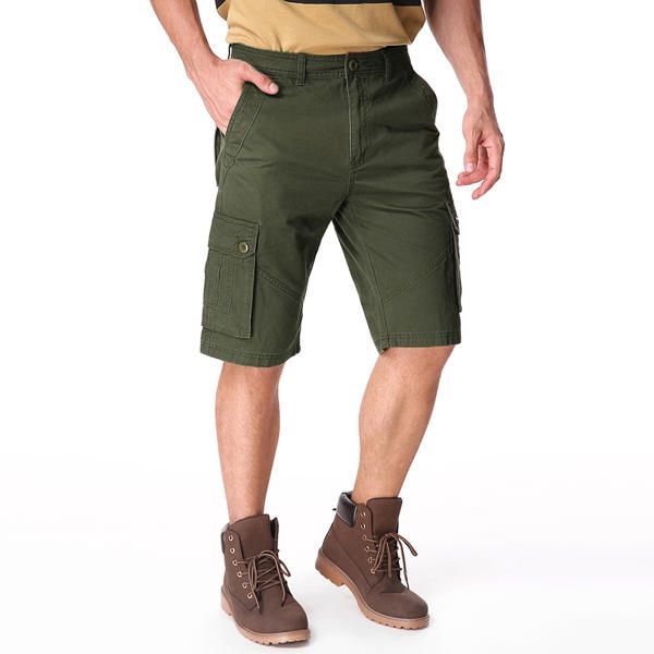 Pantalones Cortos Militares De Carga Sueltos Con Bolsillos Grandes De Algodón Informal Para Hombres