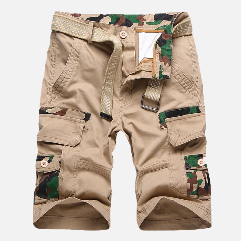 Pantalones Cortos Militares Relajados Al Aire Libre Con Múltiples Bolsillos De Camuflaje Para Hombres