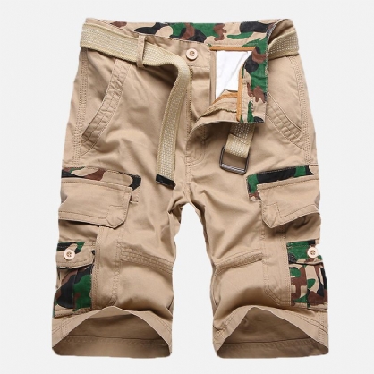 Pantalones Cortos Militares Relajados Al Aire Libre Con Múltiples Bolsillos De Camuflaje Para Hombres