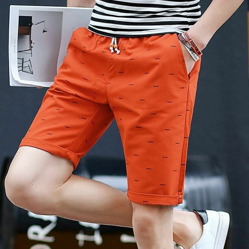 Pantalones Cortos De Ocio De Algodón Con Tendencia De Impresión Para Hombre