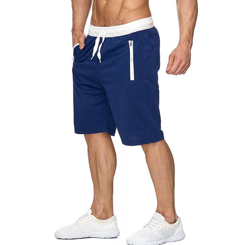 Pantalones Cortos Para Correr Casuales Con Cordón Hasta La Rodilla De Color Sólido Transpirable De Algodón De Verano Para Hombre