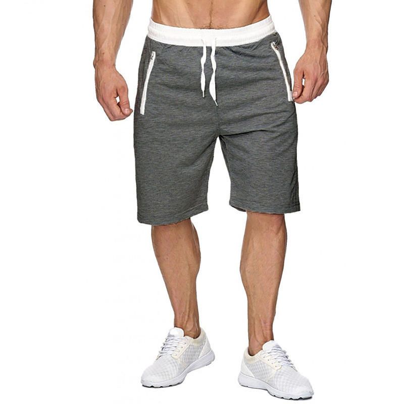 Pantalones Cortos Para Correr Casuales Con Cordón Hasta La Rodilla De Color Sólido Transpirable De Algodón De Verano Para Hombre