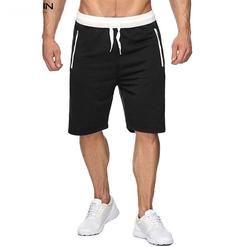 Pantalones Cortos Para Correr Casuales Con Cordón Hasta La Rodilla De Color Sólido Transpirable De Algodón De Verano Para Hombre