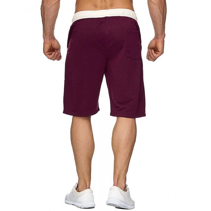 Pantalones Cortos Para Correr Casuales Con Cordón Hasta La Rodilla De Color Sólido Transpirable De Algodón De Verano Para Hombre