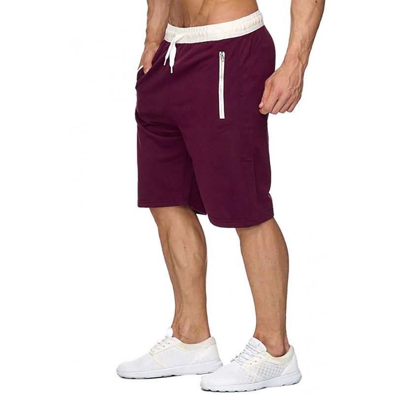 Pantalones Cortos Para Correr Casuales Con Cordón Hasta La Rodilla De Color Sólido Transpirable De Algodón De Verano Para Hombre