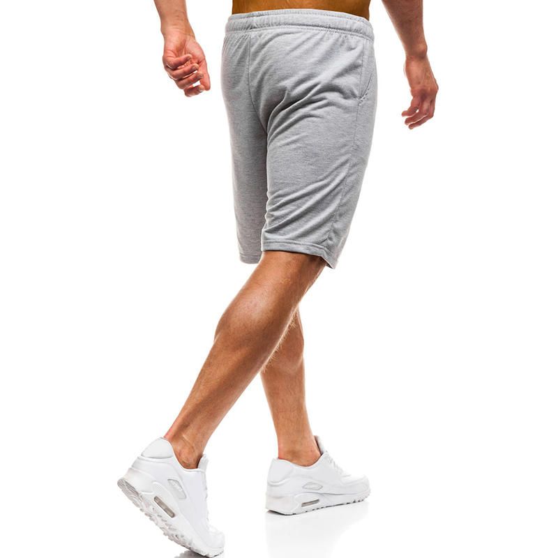 Pantalones Cortos Para Correr De Color Sólido Con Cordón Transpirable De Algodón Para Gimnasio Para Hombre