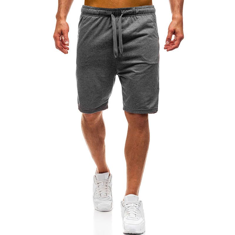 Pantalones Cortos Para Correr De Color Sólido Con Cordón Transpirable De Algodón Para Gimnasio Para Hombre