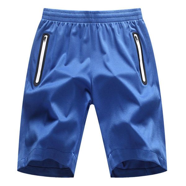 Pantalones Cortos Para Correr Transpirables Con Cremallera Para Baloncesto Deporte Gimnasio Absorción De Sudor De Verano Para Hombre