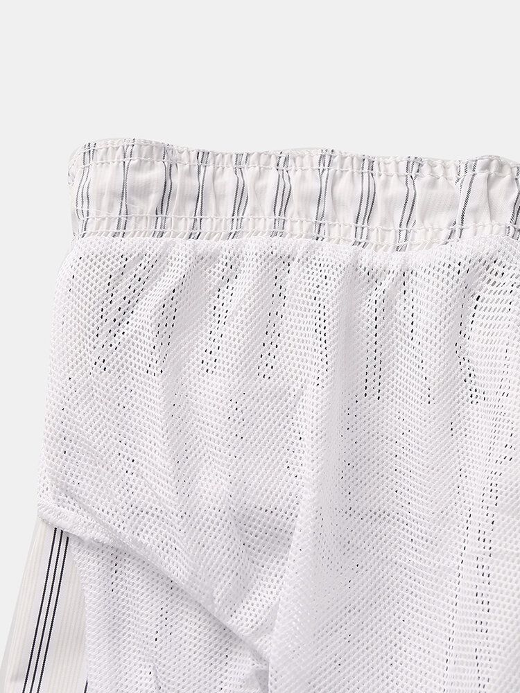 Pantalones Cortos Para Hombre Cómodos De Rayas Para Hombre Con Cordón De Secado Rápido Mini Pantalones Cortos Sueltos