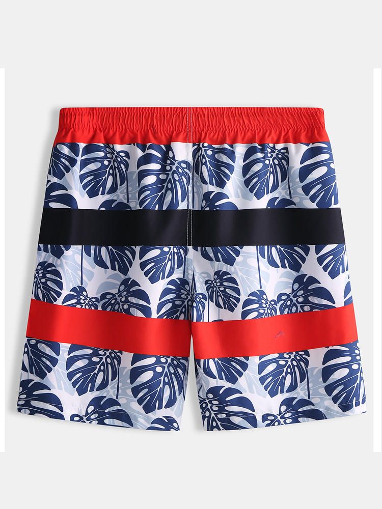 Pantalones Cortos De Rayas De Surf De Secado Rápido Sueltos De Playa Estampados Para Hombre