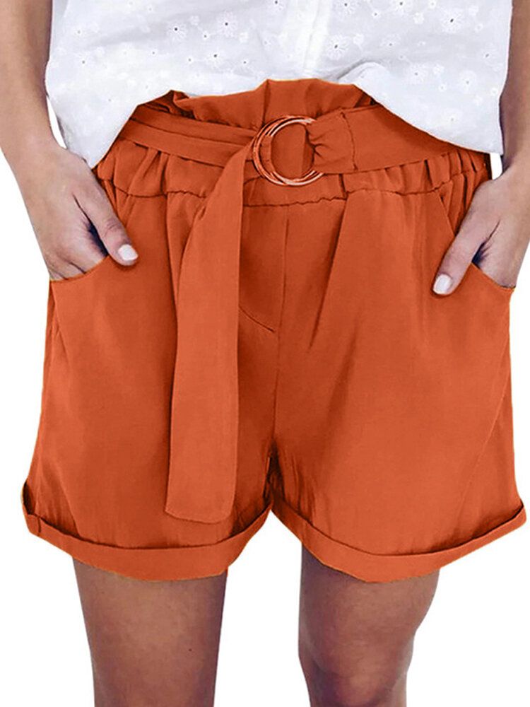 Pantalones Cortos Salvajes Casuales De Cintura Alta De Verano Para Mujer Con Fajas