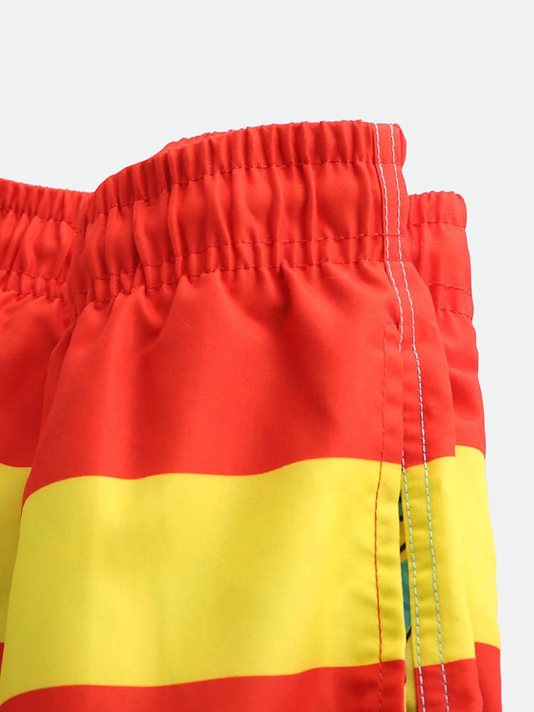 Pantalones Cortos De Surf Con Estampado De Plátano De Cinco Puntos Para Playa Suelta Para Hombre